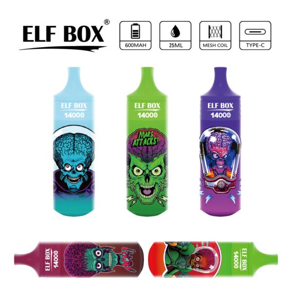 ELF BOX 14000 Puffs 0% 2% 5% Nicotine Rechargeable Disposable Pod